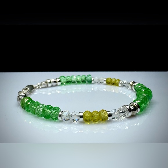 Songea Green Sapphire, Yellow Sapphire & White Topaz Bracelet – Sterling Silver - Picture 3 of 6